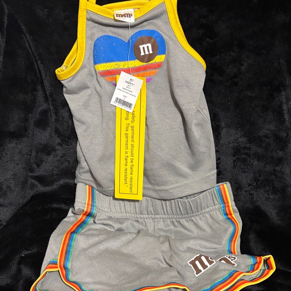 Gray M&M Tank Top and Shorts Set